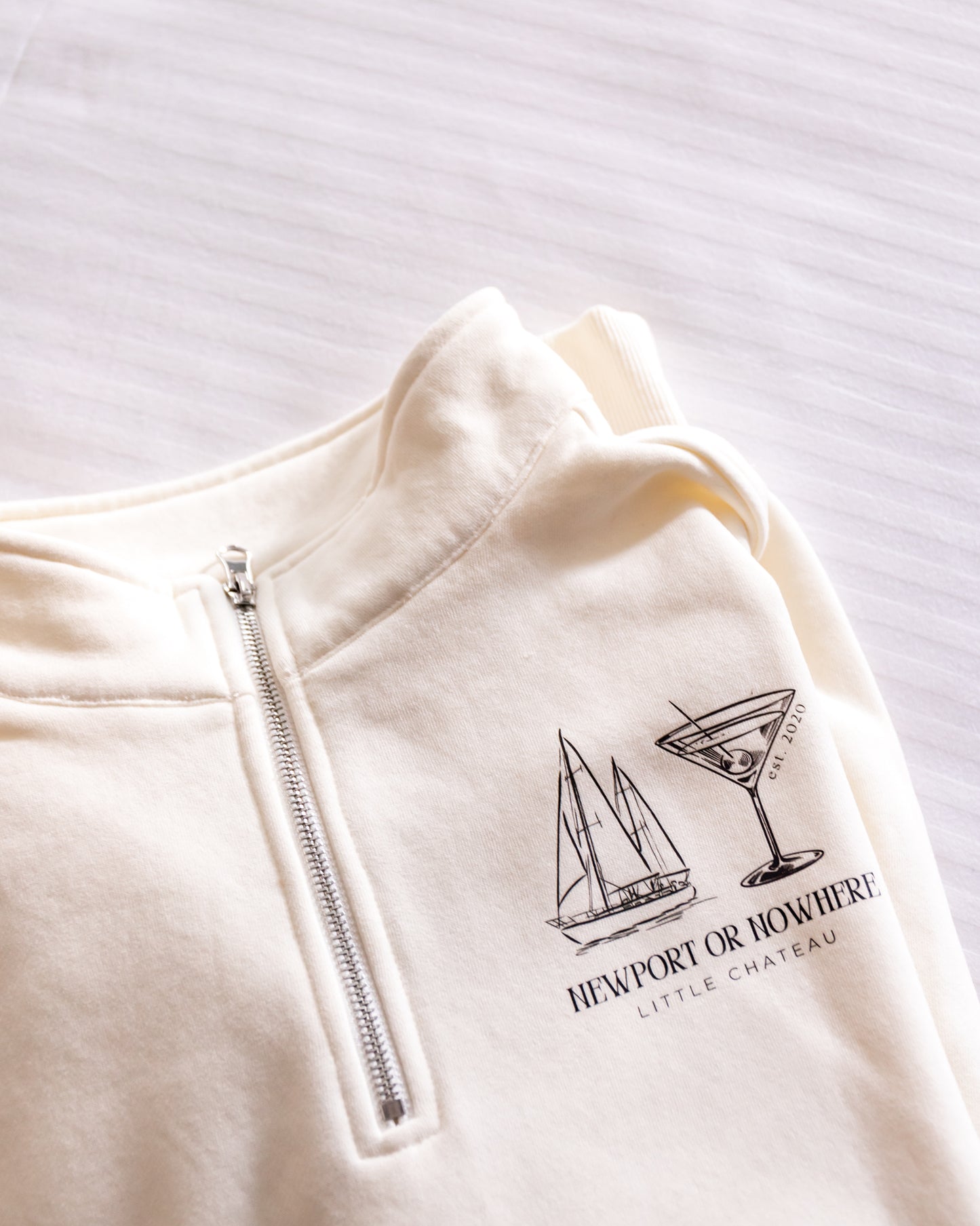 PREORDER ONLY: Newport or Nowhere Martini Sailboat Quarter Zip Crew