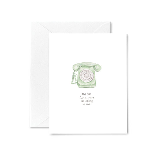 Friendship Card - Always Listen - Vintage Phone