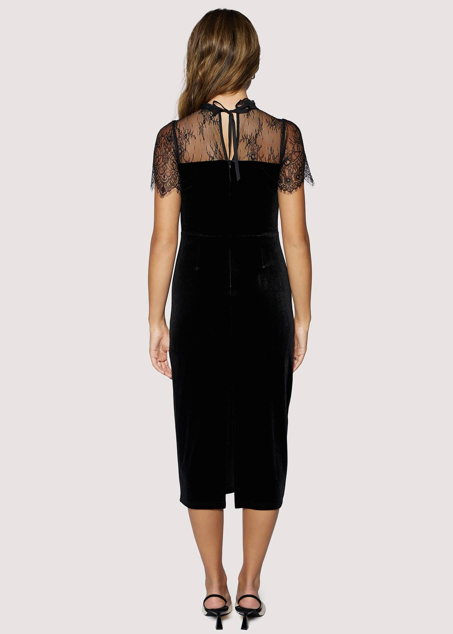 Fiorella Midi Dress Velvet Lace Holiday - Lost + Wander