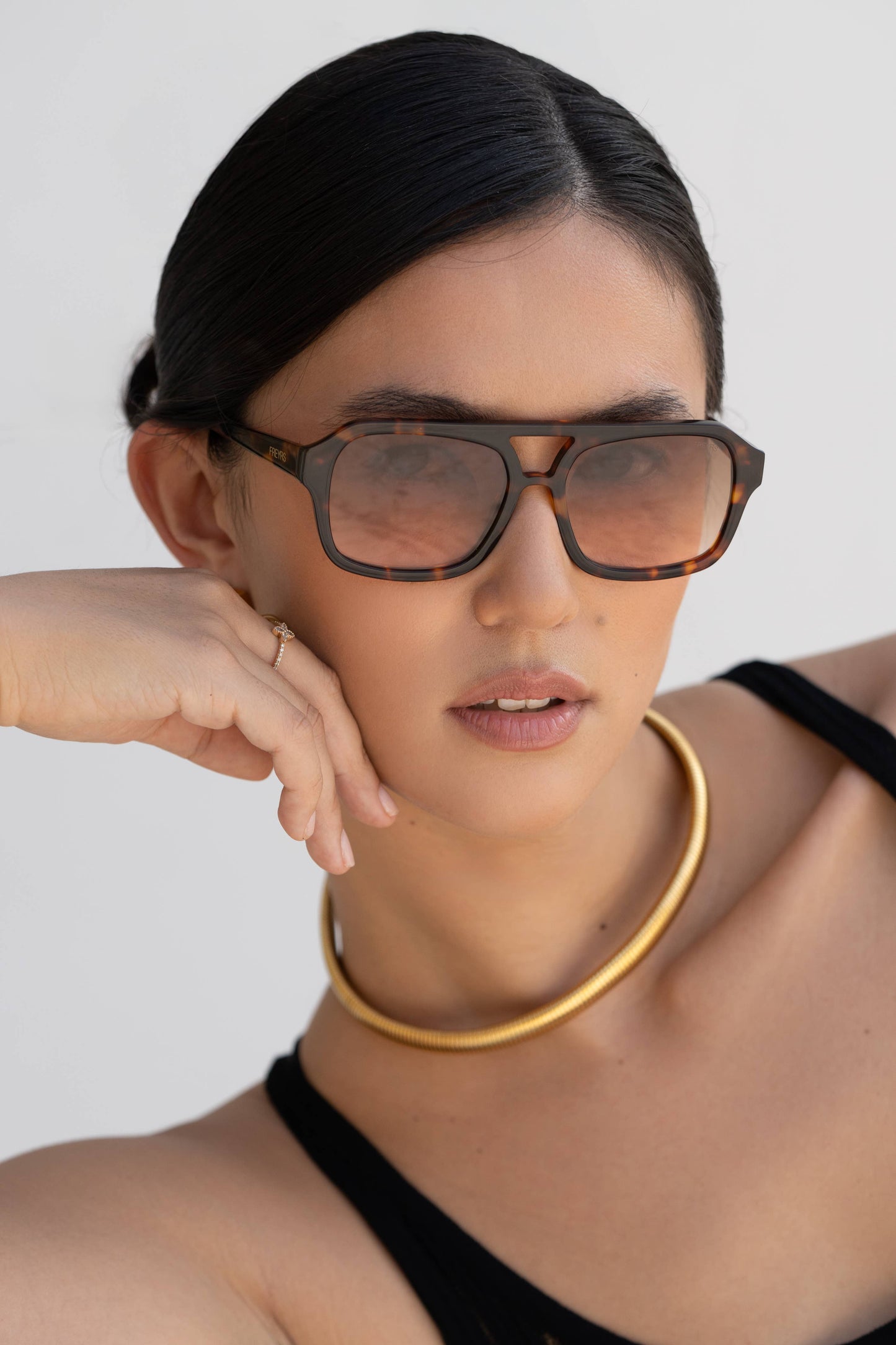 Havana Acetate Aviator Sunglasses - Tortoise Brown - FREYRS
