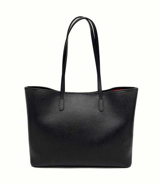 Genuine Leather Tote - Made in Italy - Black