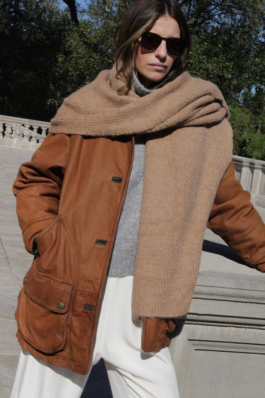 Ralphie Alpaca Blanket Scarf - Large - Camel