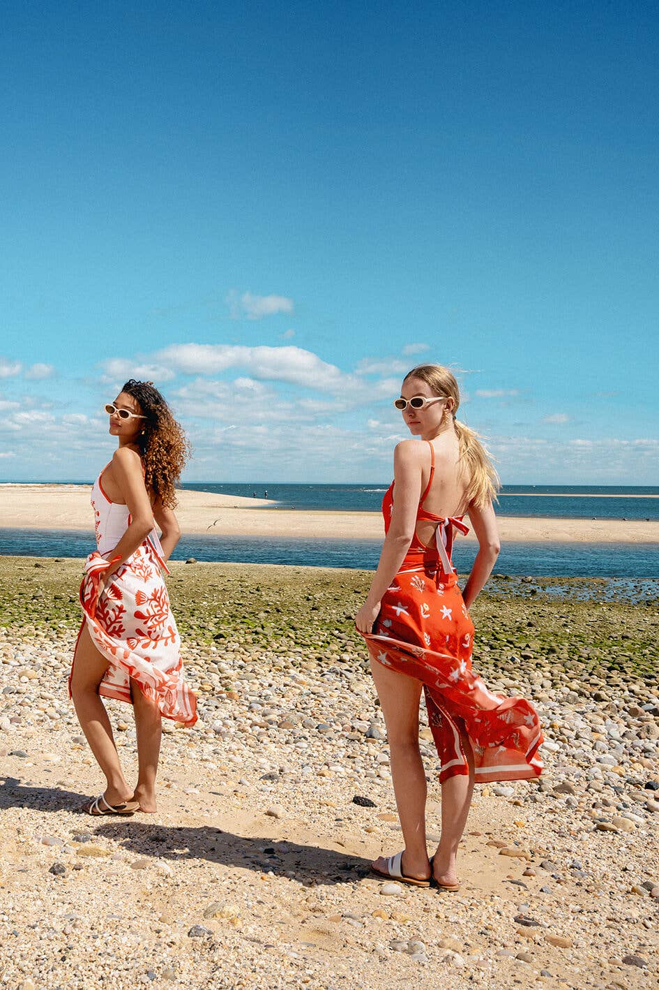 Beach Sarong Wrap - Red Tides
