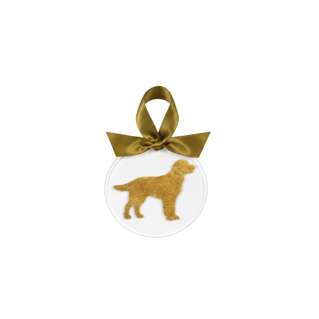 Gold Leaf Dog Breed Acrylic Ornament - Cavalier King Charles