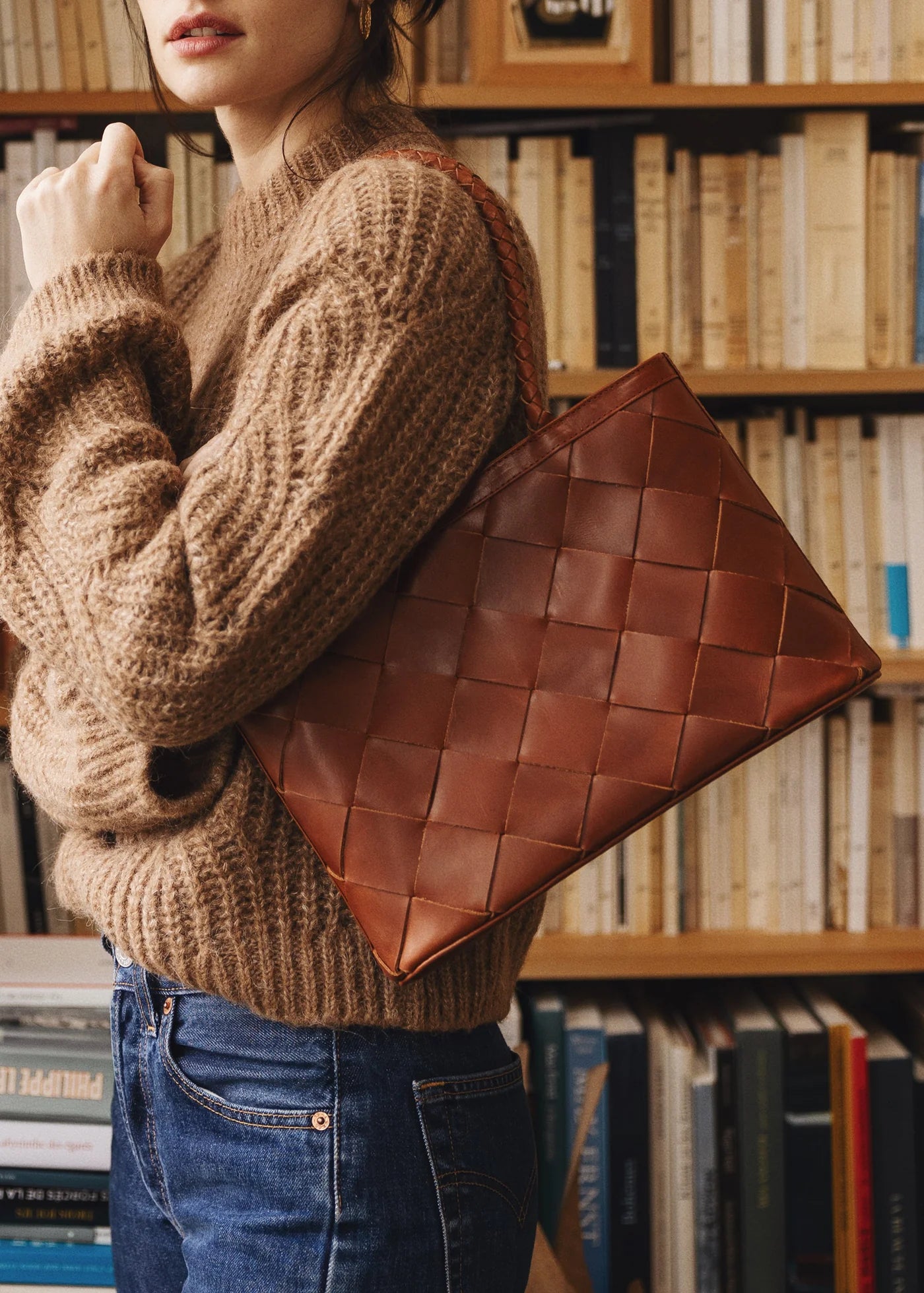 Ella Bag Grande Weave Leather - Sienna - Bembien