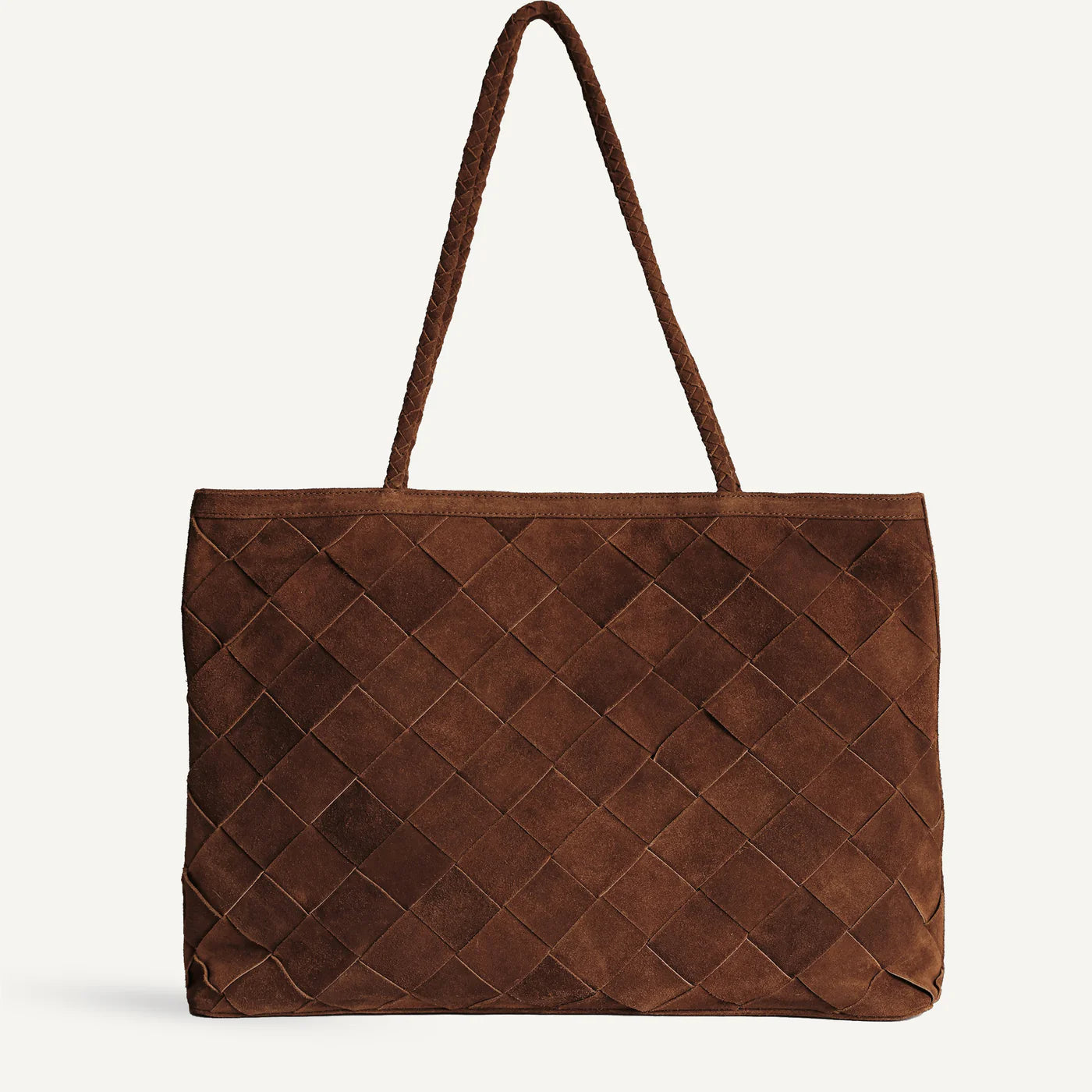 Gabrielle Bag - Grande Weave Brown Suede - Bembien
