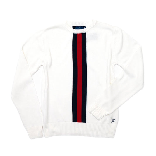 Minot Sweater Navy Red Striped Sweater - Seabird Clothing