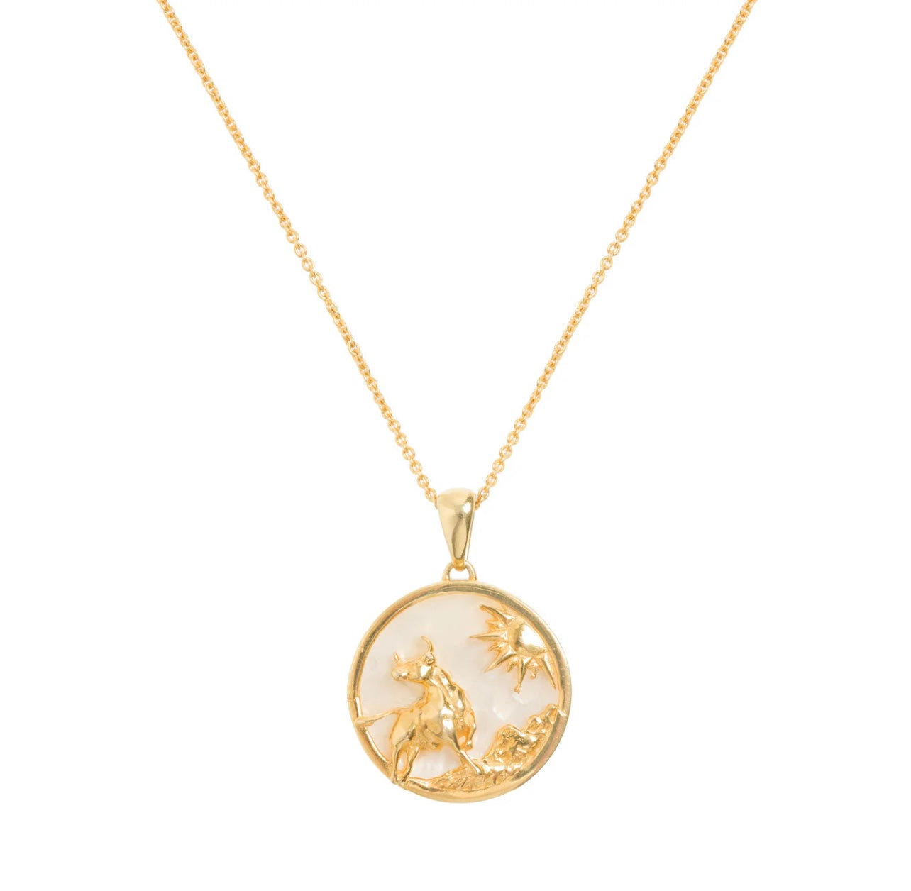 Zodiac Collection Mother of Pearl Pendant (ALL ZODIACS) - Freya Rose London