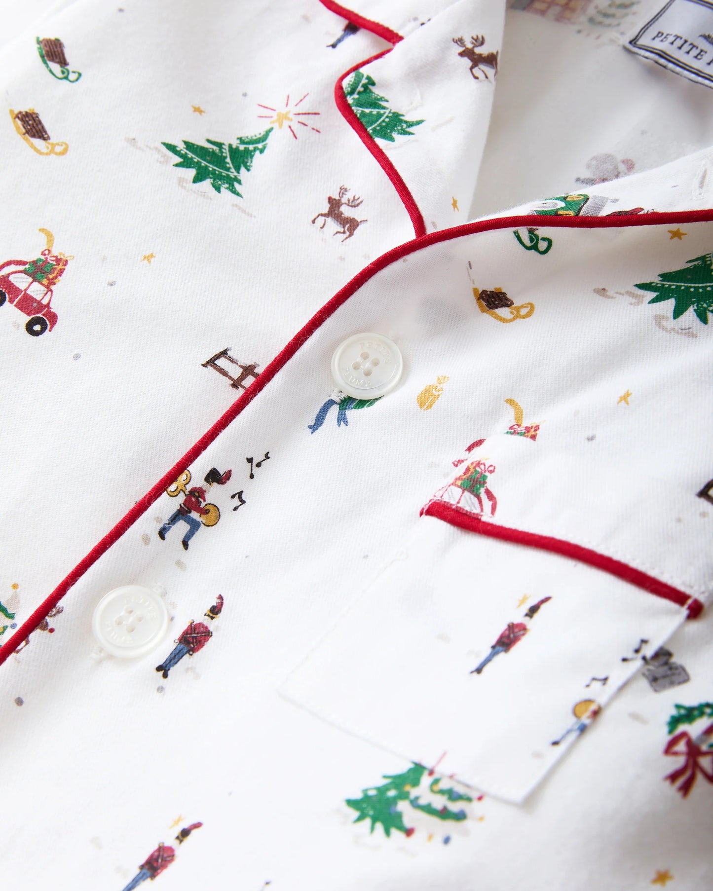 Kid's Twill Pajama Set in Holiday Town - Petite Plume