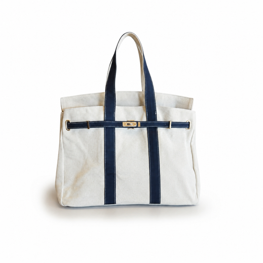 The Luxe Signature Tote - Navy