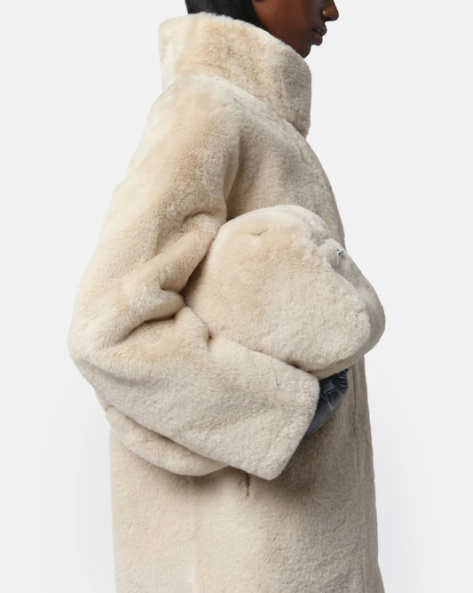 Jumbo Noor Faux Fur Pouchette - Latte - Apparis