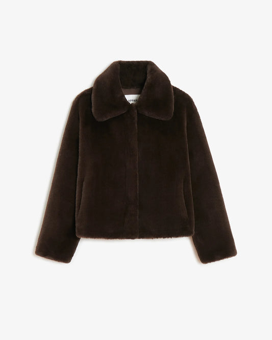 Elis Faux Fur Coat - Espresso - Apparis