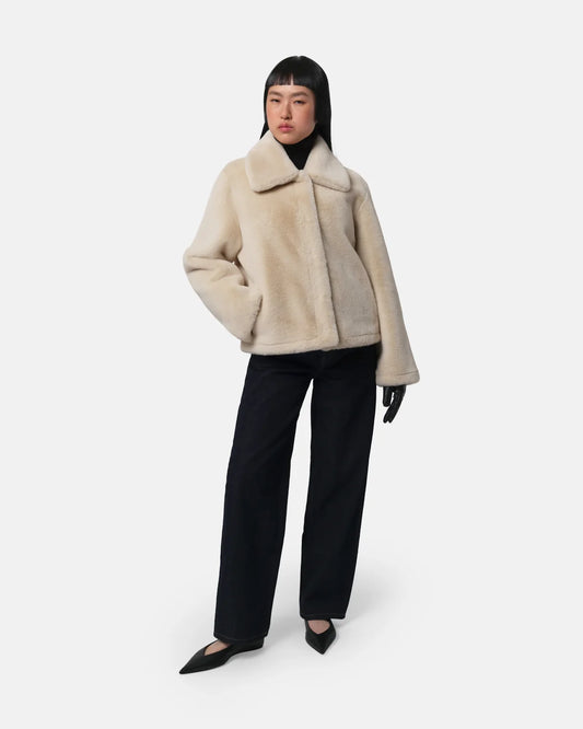 Elis Faux Fur Coat - Latte - Apparis