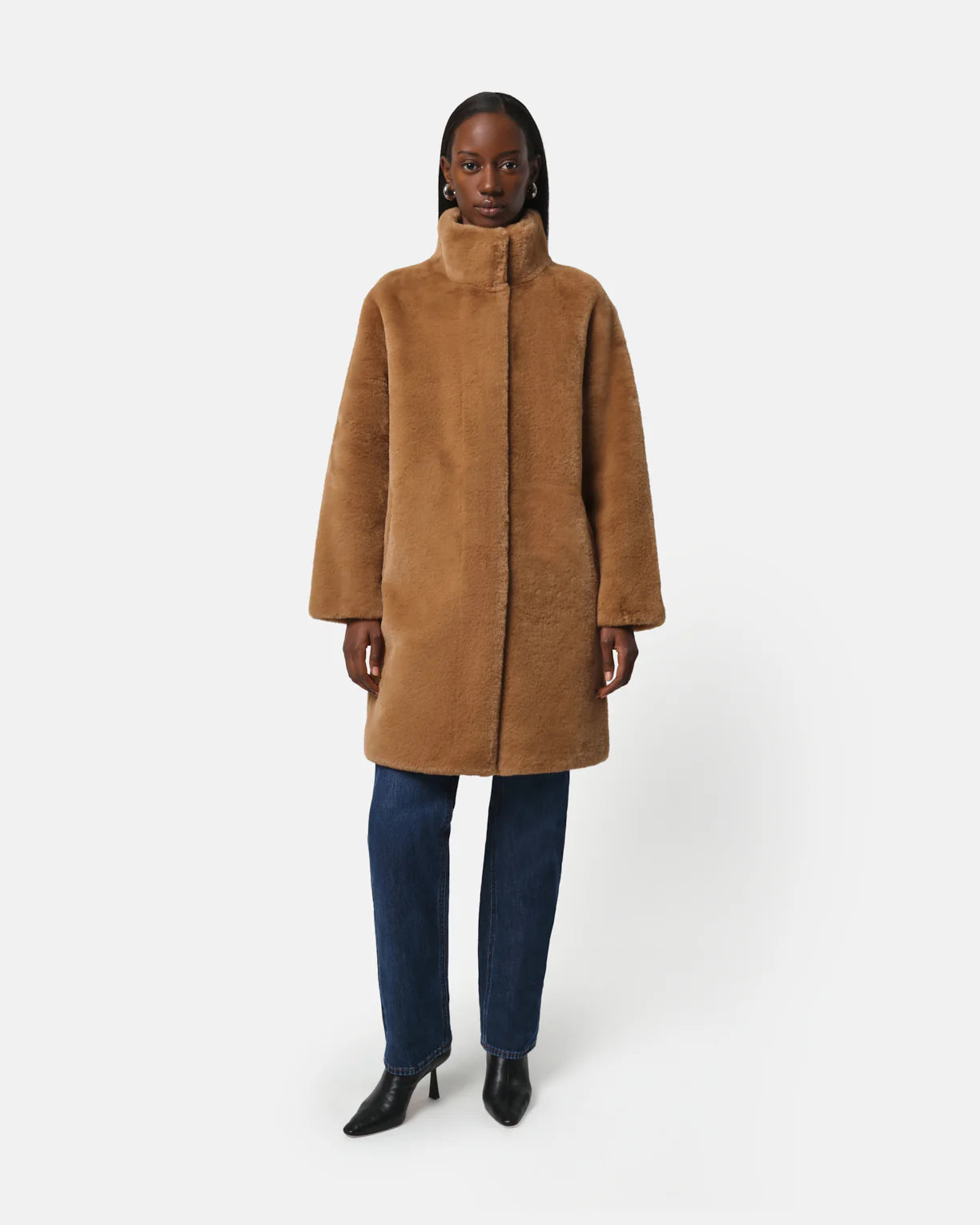Blair Faux Fur Coat - Camel - Apparis