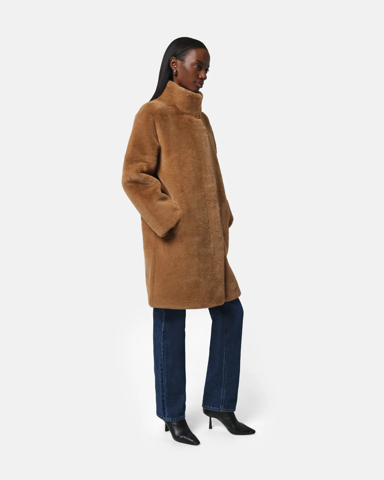 Blair Faux Fur Coat - Camel - Apparis
