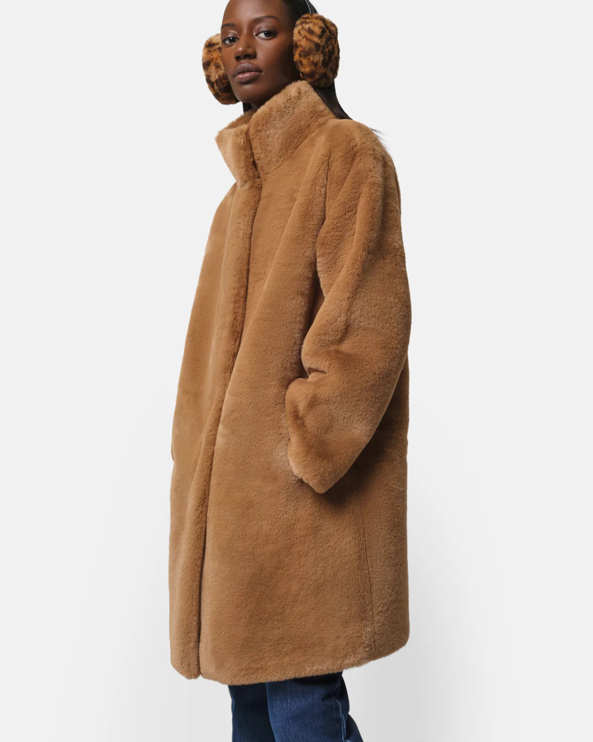 Blair Faux Fur Coat - Camel - Apparis