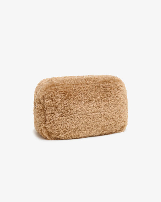 Jumbo Noor Faux Fur Pouchette - Camel Bouclette - Apparis