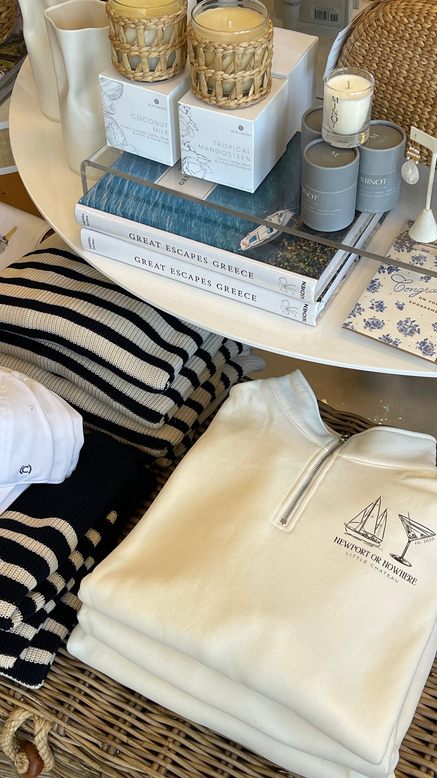 PREORDER ONLY: Newport or Nowhere Martini Sailboat Quarter Zip Crew