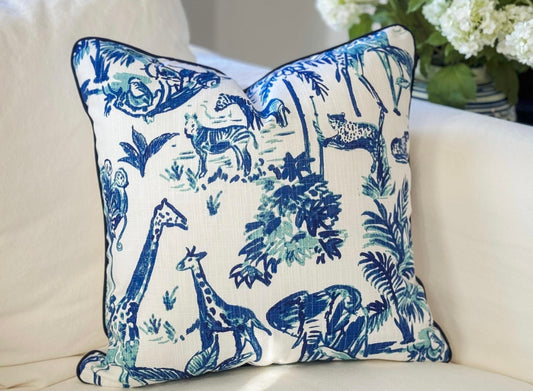 Giraffe Chinoiserie Pillow - 22x22