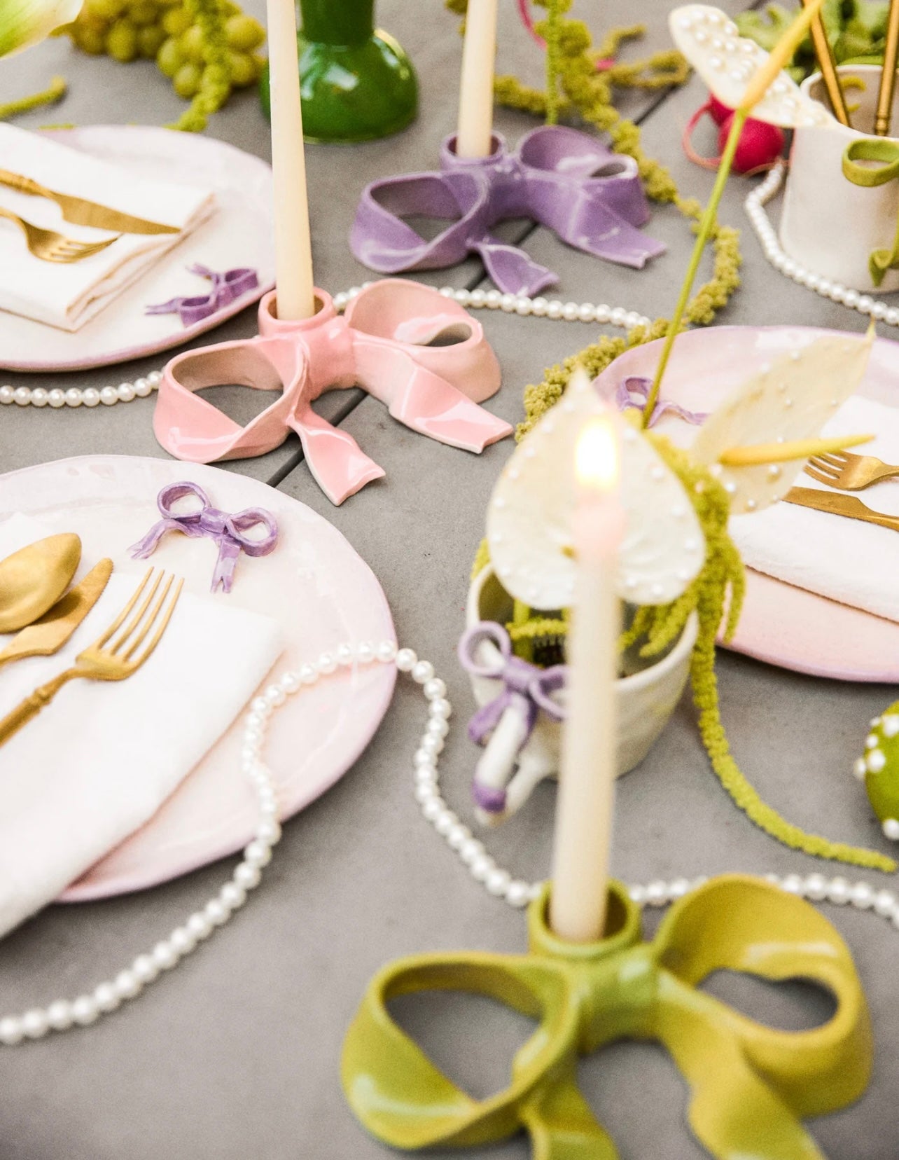 Bowknot Candle Taper Holders - All Colors