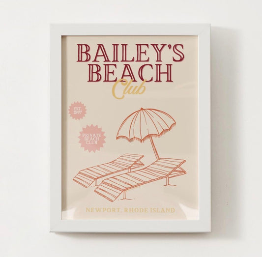Bailey’s Beach Art Print - Coastal Ave Design