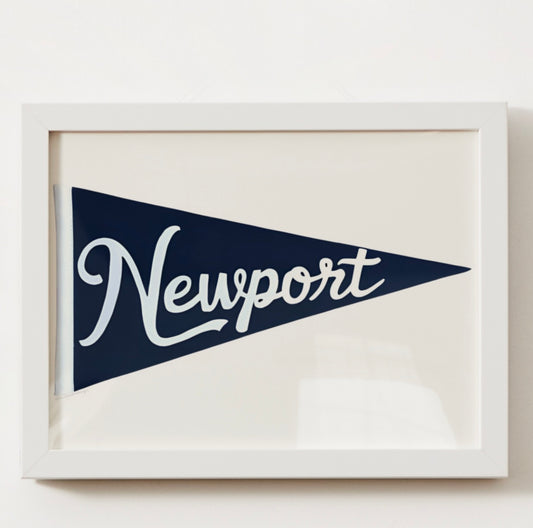 Navy Newport Pennant Print - Coastal Ave Design