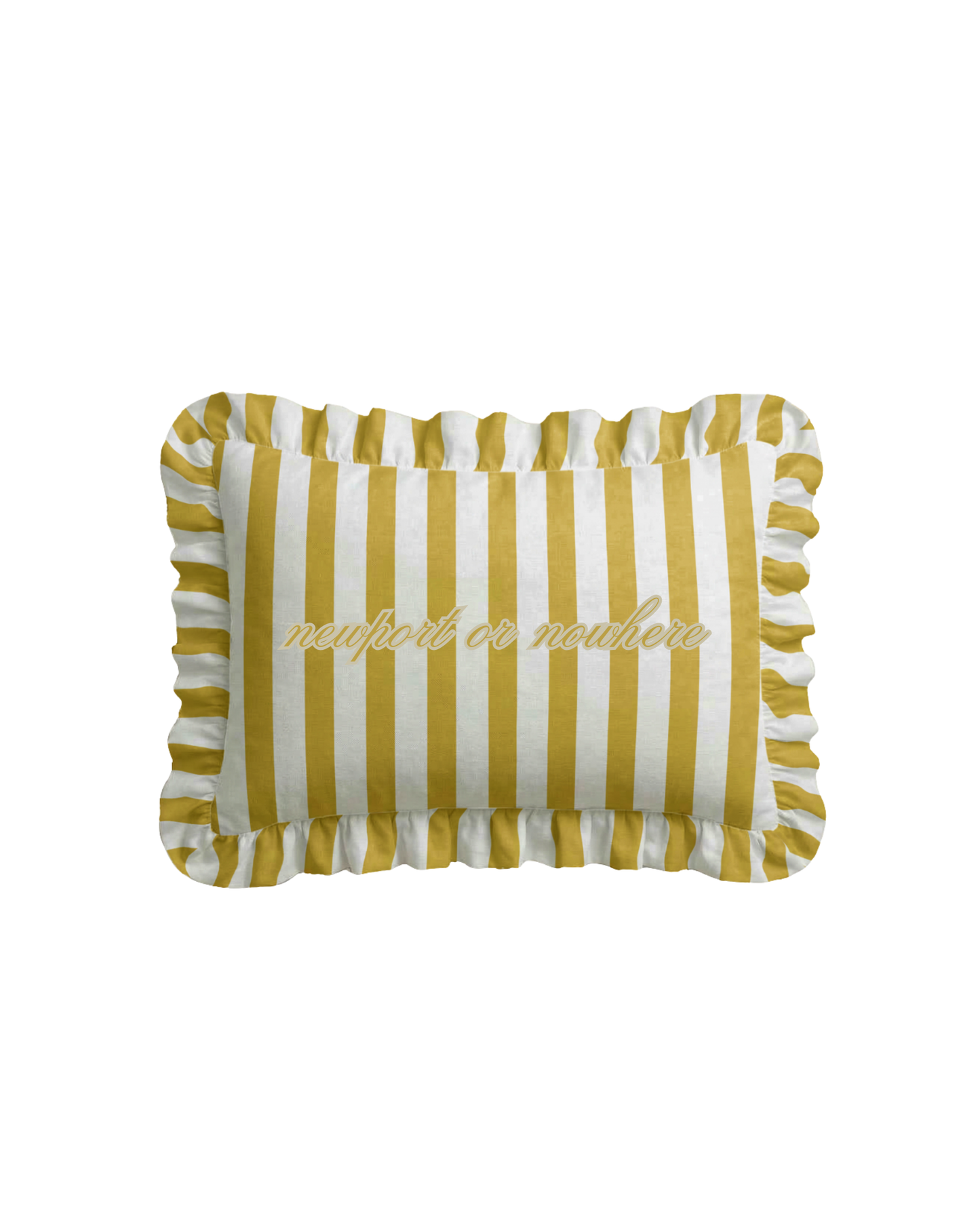 Newport or Nowhere Embroidered Pillow - Buttercup