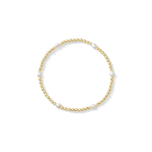 Stretchy Bracelet Multiple Pearls - GOLD FILL OR SILVER - Kaylie Dawn