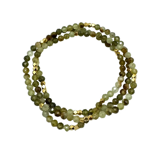Sigrid Beaded Wrap Bracelet - Moss Garnet - In2Design
