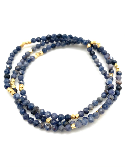 Sigrid Beaded Wrap Bracelet - Blue Sapphire - In2Design