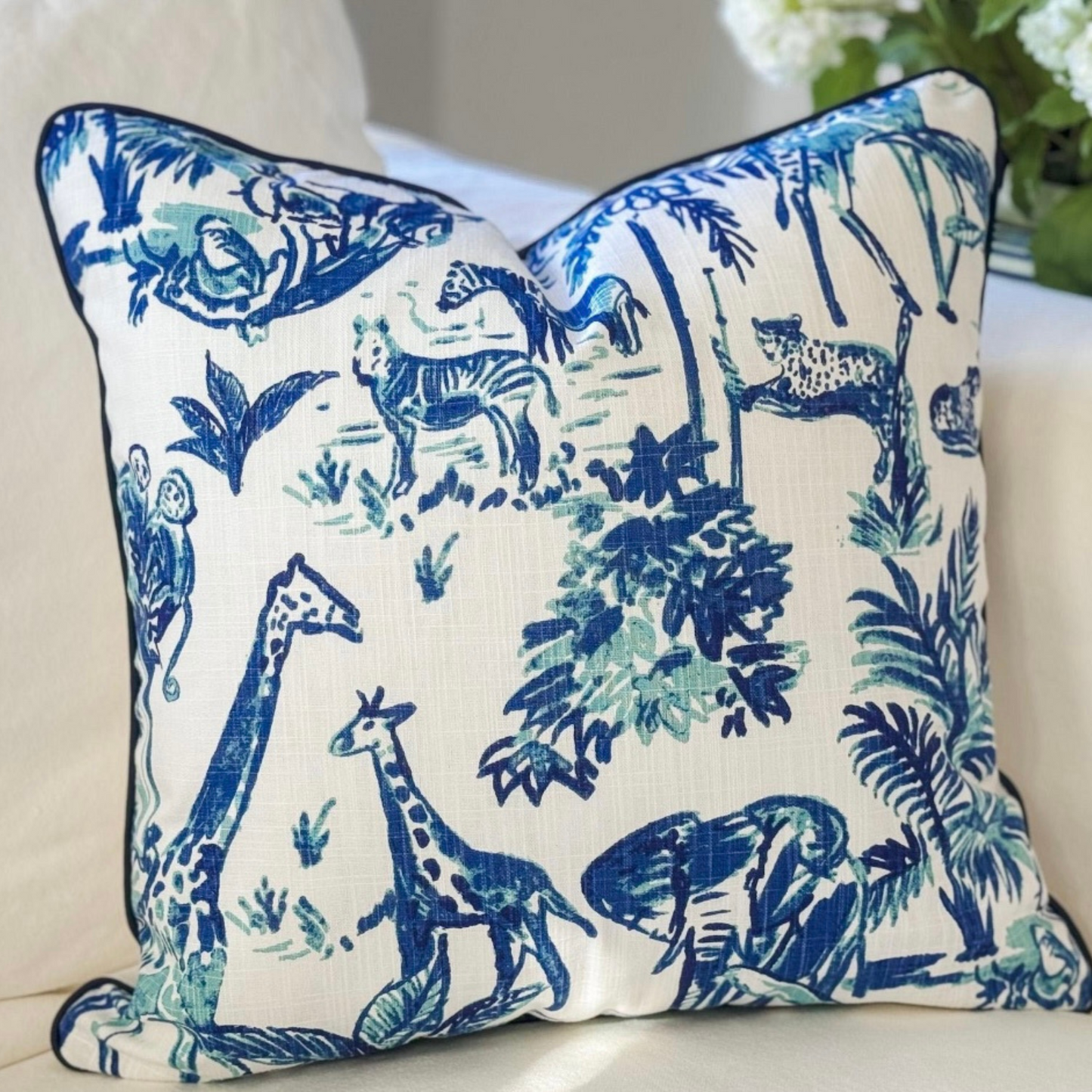 Giraffe Chinoiserie Pillow - 22x22