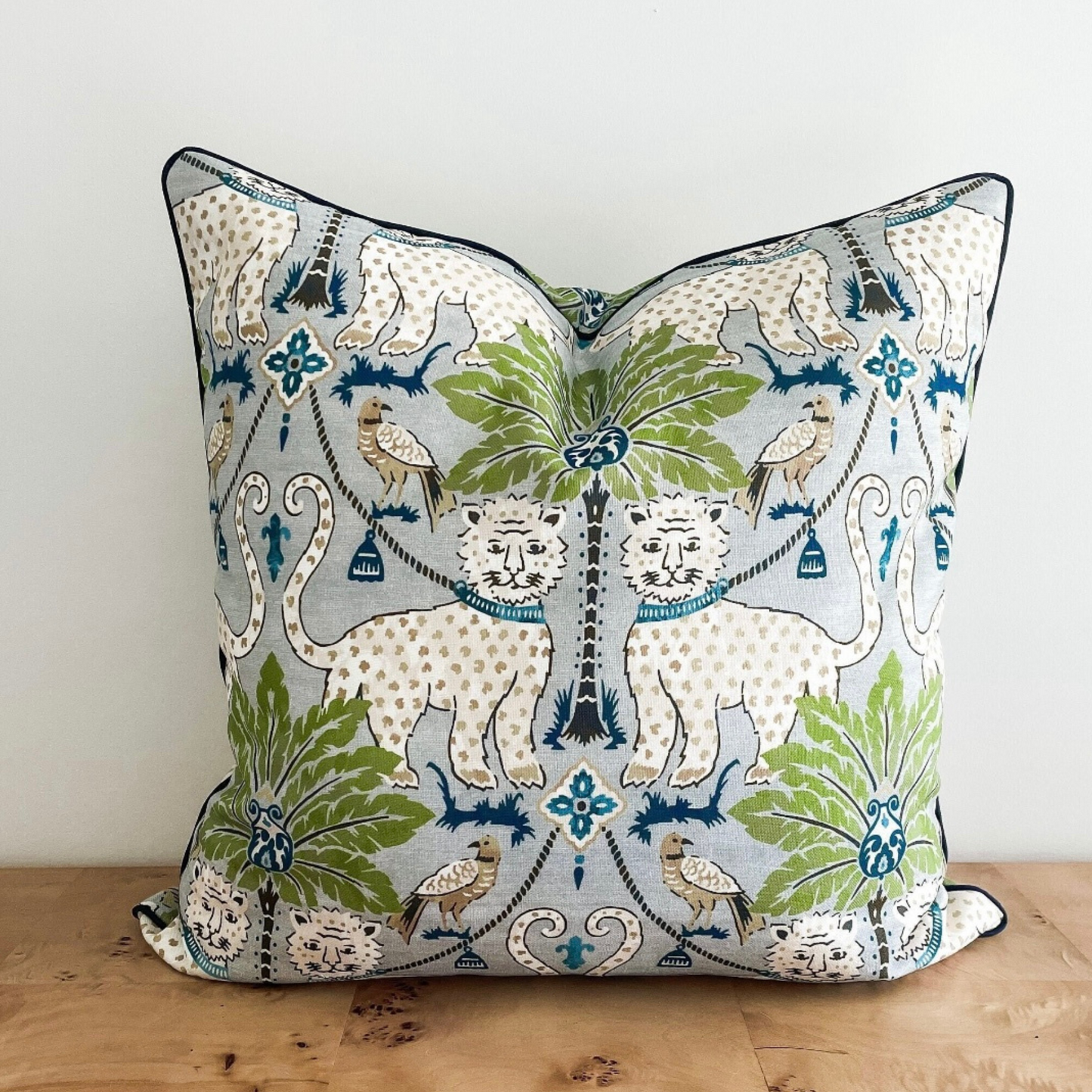 Jaguar Tropical Chinoiserie Pillow - 22x22