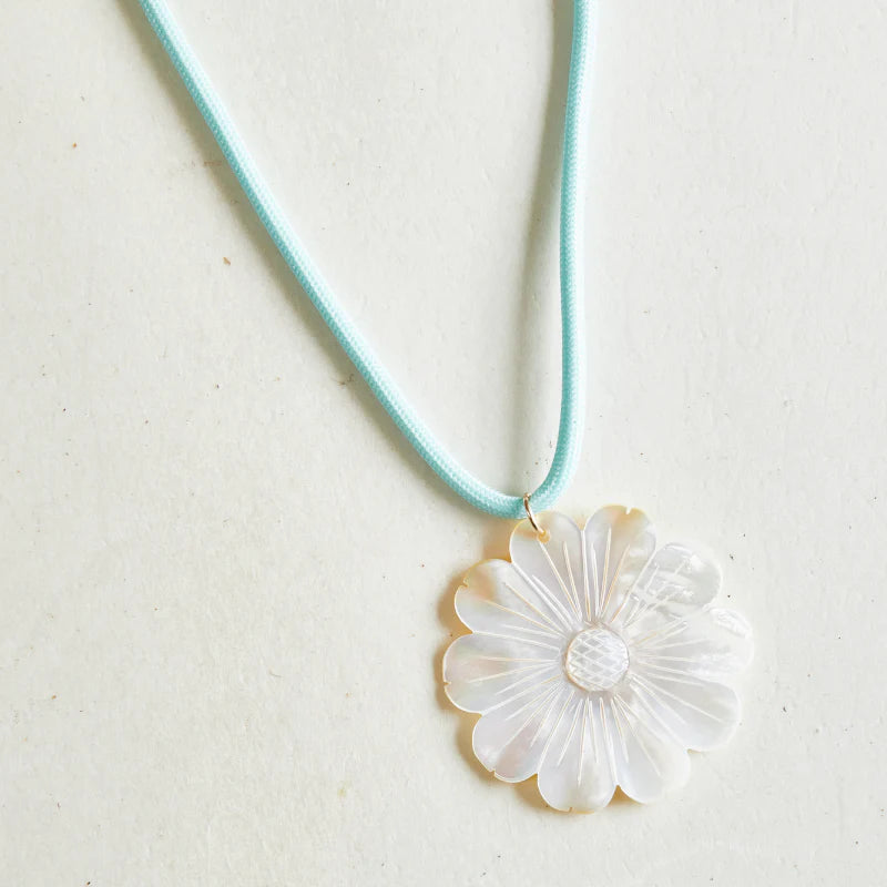 Mother of Pearl Daisy Cord Necklace - Hart Jewelry