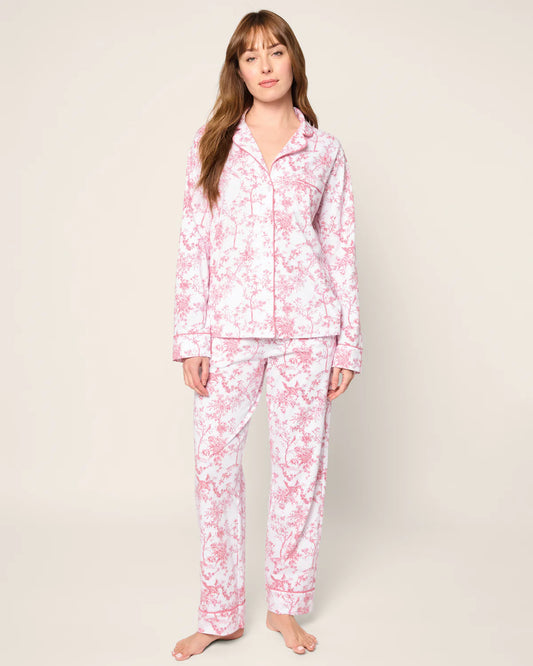 Women's Pima Pajama in Pink Timeless Toile - Petite Plume