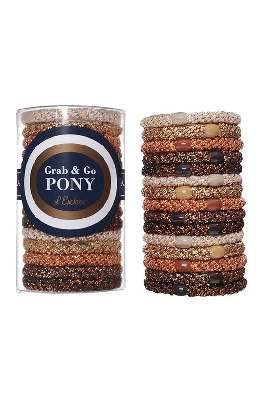 Grab & Go Pony Tube Hair Ties - Neutral Metallic