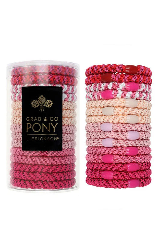 Grab & Go Pony Tube Hair Ties - Think Pink
