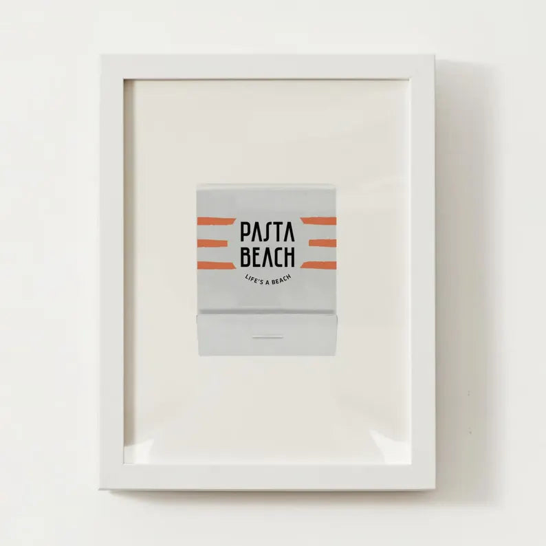 Pasta Beach Matchbox Print - Coastal Ave