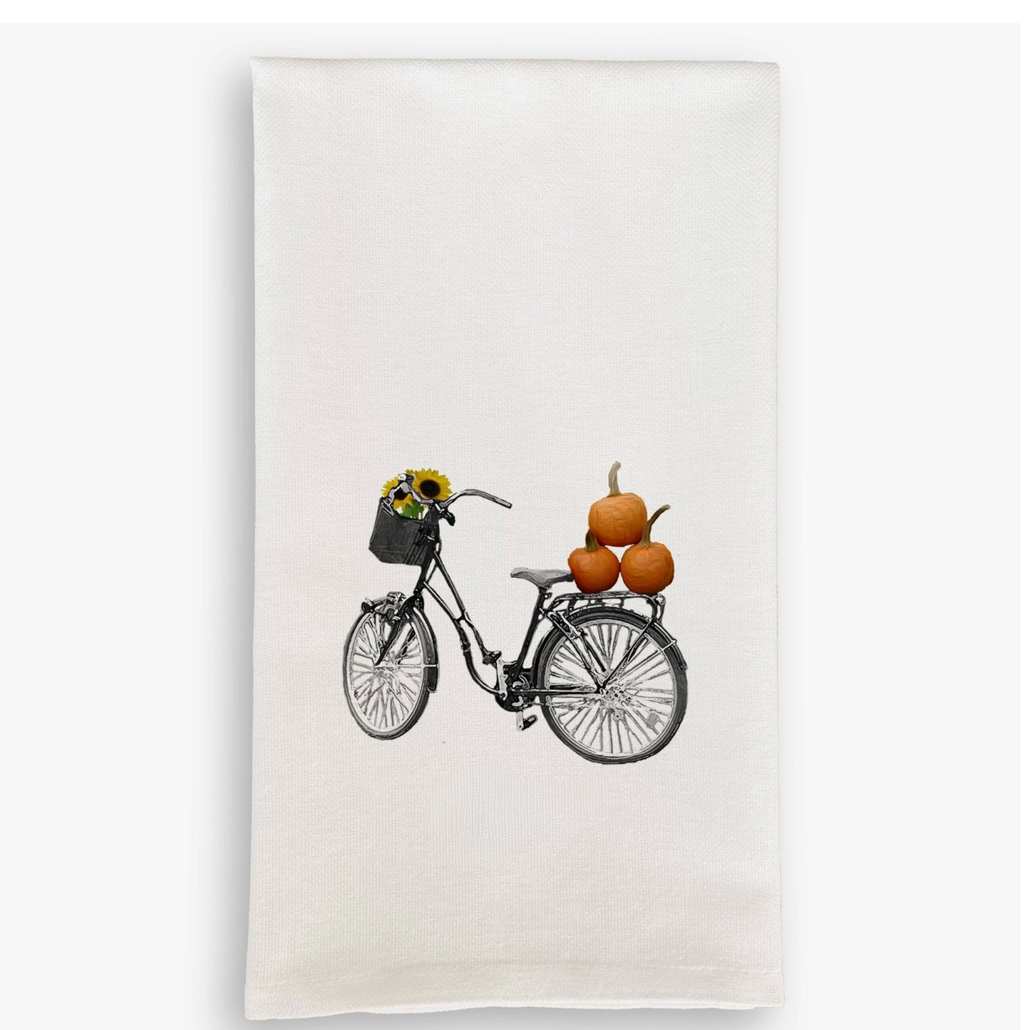 Fall Bicycle Linen Tea Towel - French Graffiti