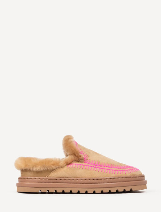Jun 4.2. Slippers Saffron Suede Neon Pink - Laidback London