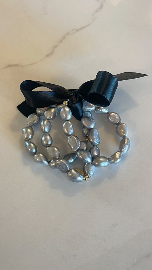 Pearl Bracelet - Grey - Nikki Biedes - Sold Individually