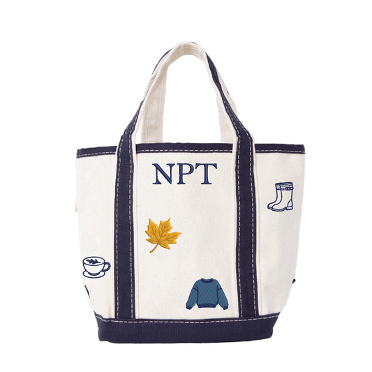 NPT Autumn Mini Boat Tote - Navy - Casa Nuccia