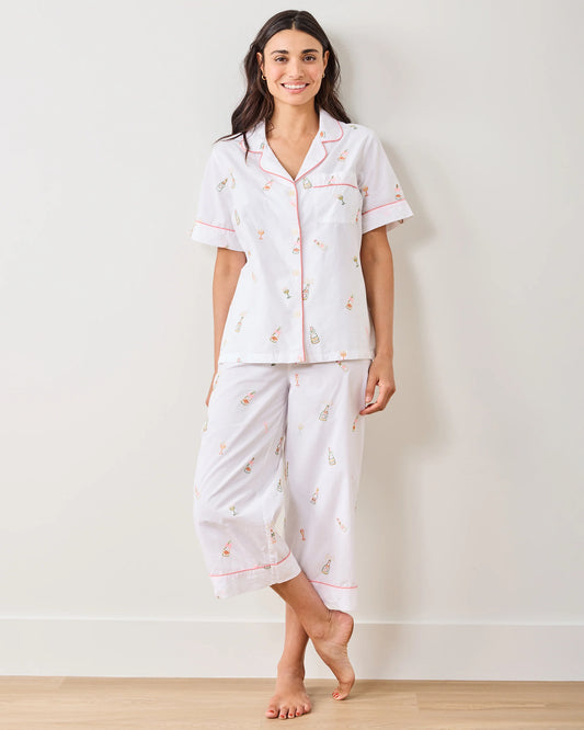 Embroidered Bubbly Brunch Pajama Set - Printfresh