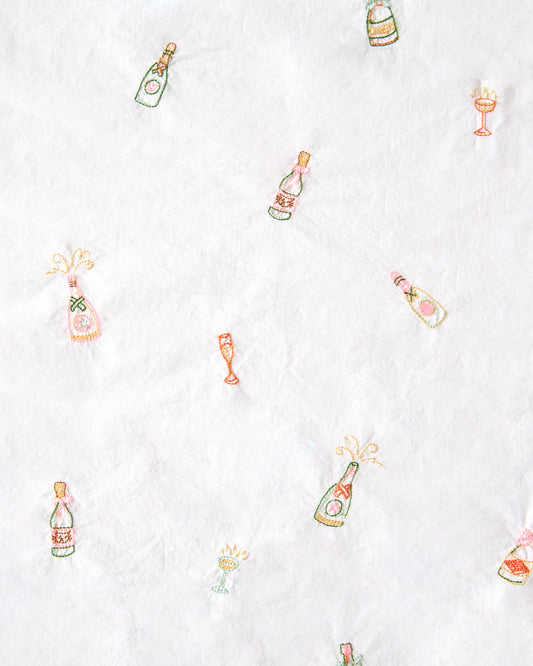 Embroidered Bubbly Brunch Pajama Set - Printfresh