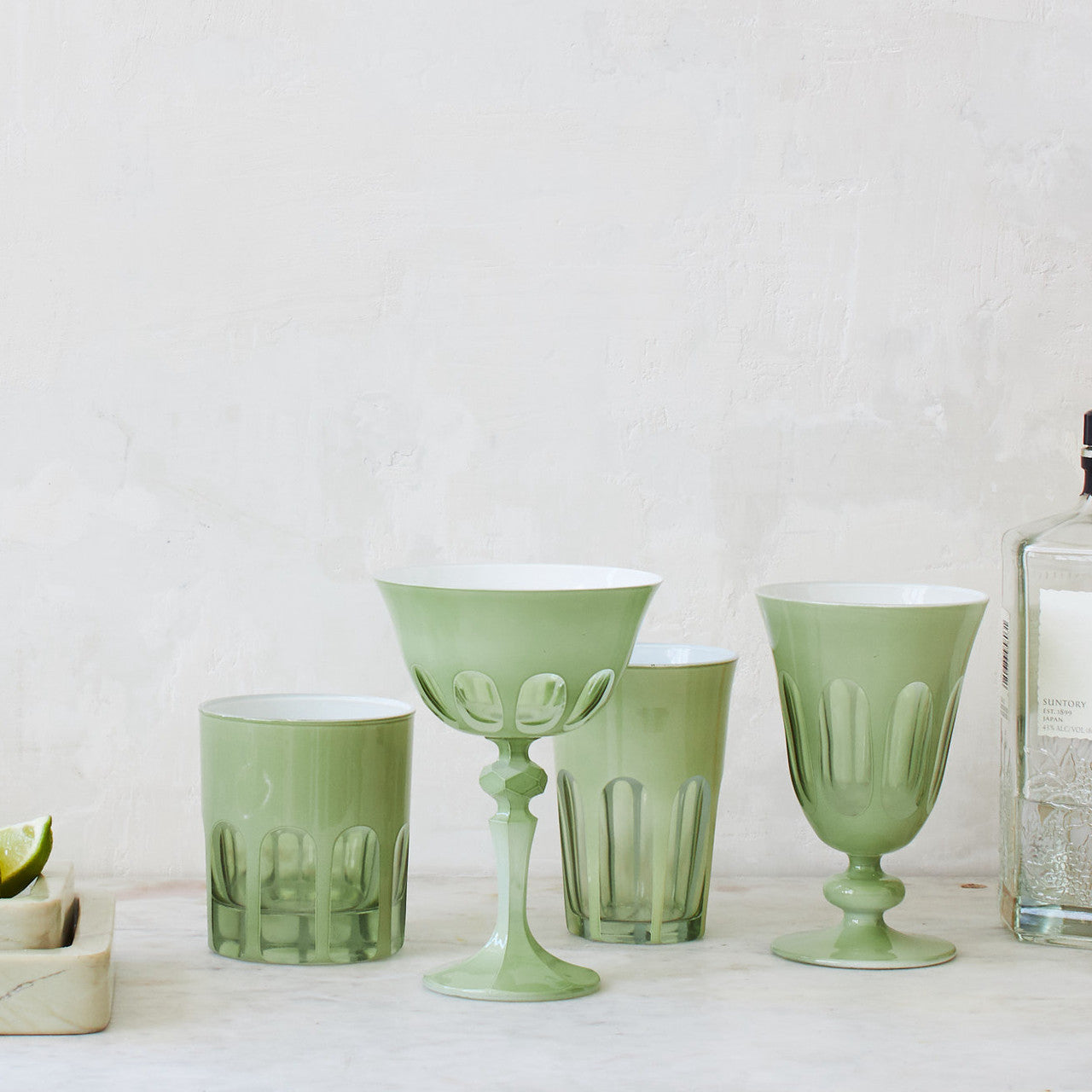 Rialto Coupe Glass - Pale Sage - Set of 2 - Sir/Madam