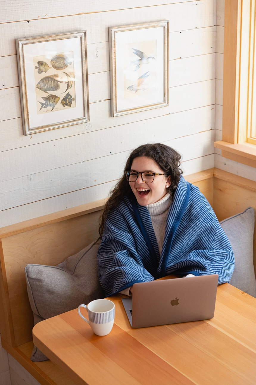 Harborview Herringbone Navy Blanket - Chappywrap