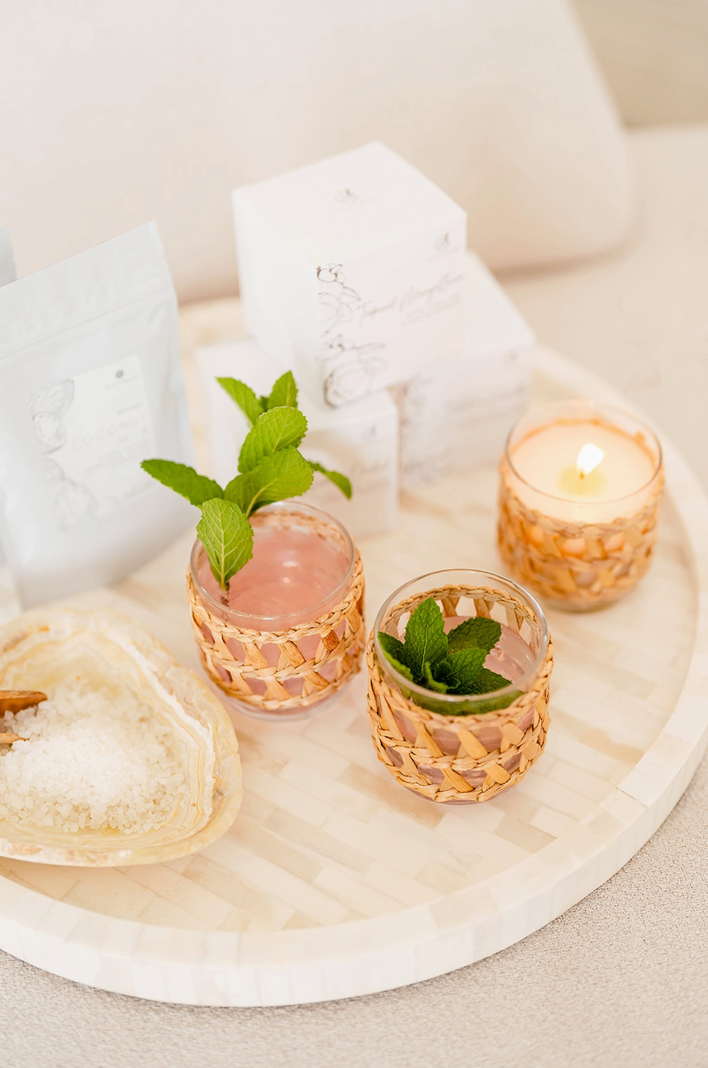 Candle with Seagrass Wrap - ALL SCENTS - Sea + Grass