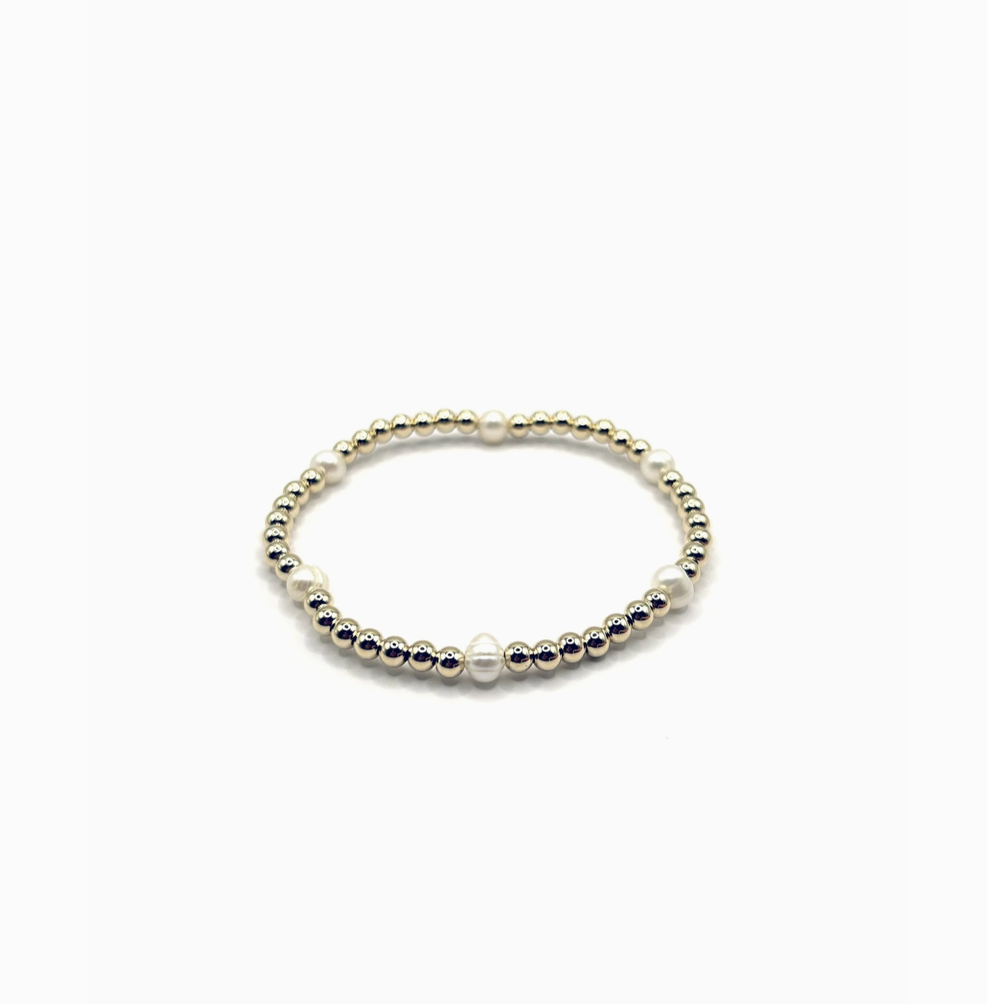 Multiple Pearls Stretchy Bracelet - 14 kt Gold Fill + Silver OPTIONS - Kaylie Dawn