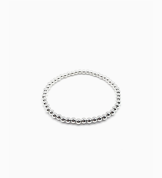 Stretchy Beaded Bracelet - Sterling Silver - BOTH SIZES - Kaylie Dawn