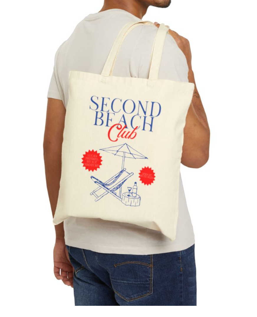 Second Beach Club Tote Bag - Coastal Ave Design