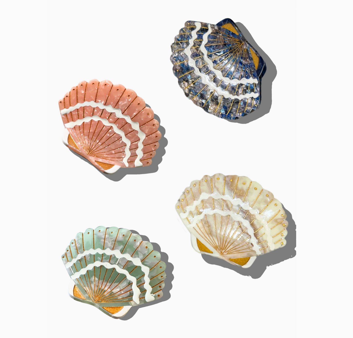 Hand-Painted Seashell Claw Hair Claw